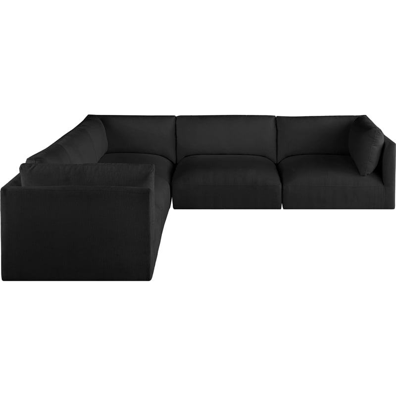 Meridian Furniture Ease Black Fabric Modular Sectional