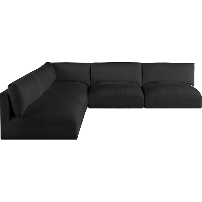 Meridian Furniture Ease Black Fabric Modular Sectional