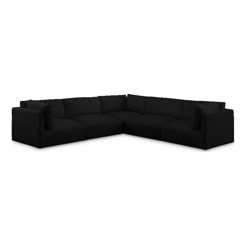 Meridian Furniture Ease Black Fabric Modular Sectional