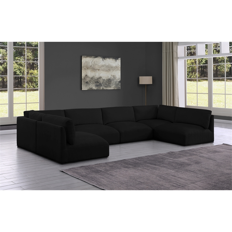 Meridian Furniture Ease Black Fabric Modular Sectional