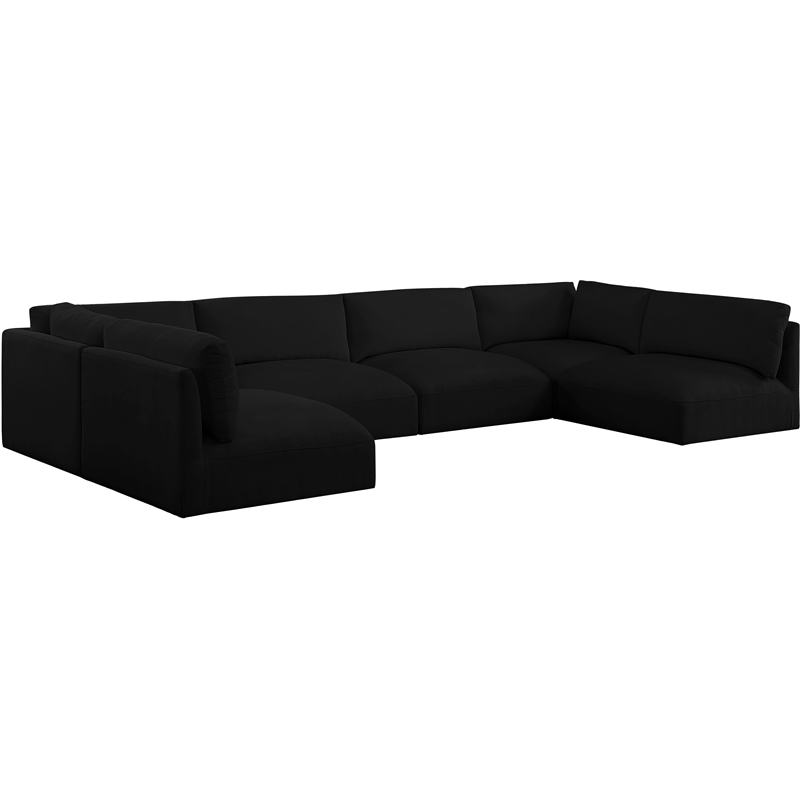 Meridian Furniture Ease Black Fabric Modular Sectional