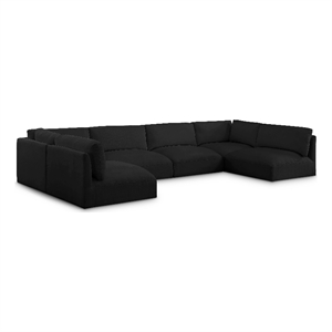 Meridian Furniture Ease Black Fabric Modular Sectional