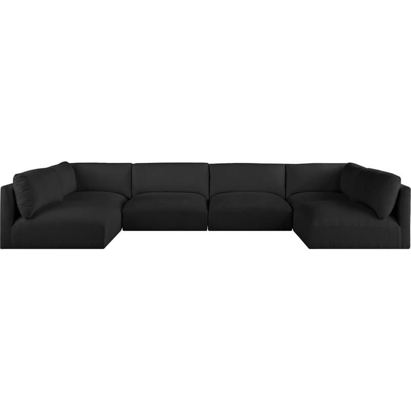 Meridian Furniture Ease Black Fabric Modular Sectional