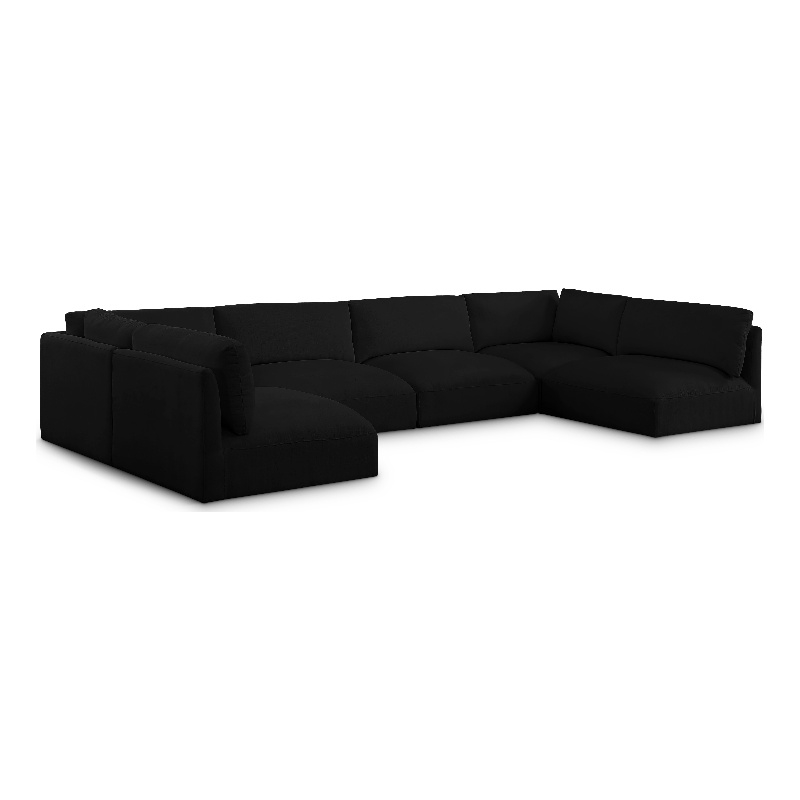 Meridian Furniture Ease Black Fabric Modular Sectional