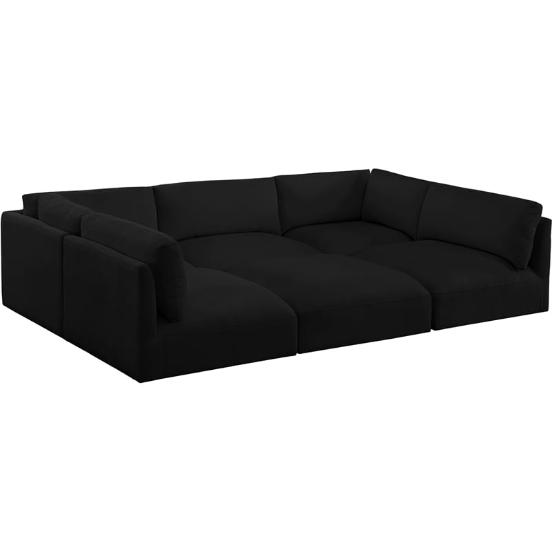 Meridian Furniture Ease Black Fabric Modular Sectional