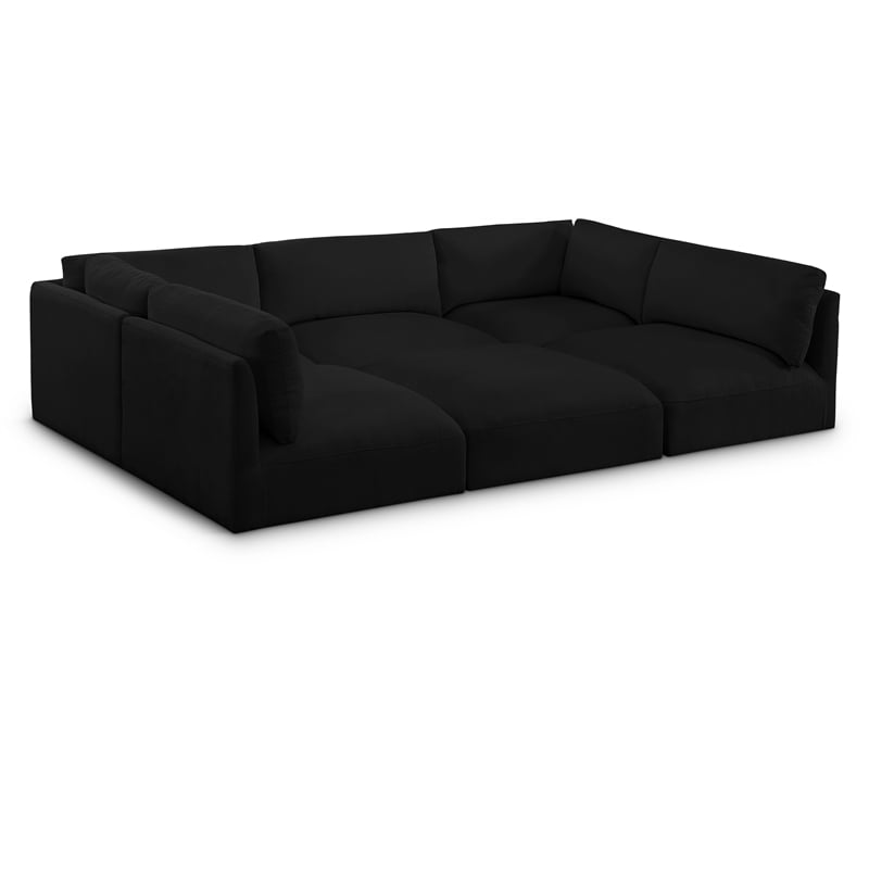 Meridian Furniture Ease Black Fabric Modular Sectional