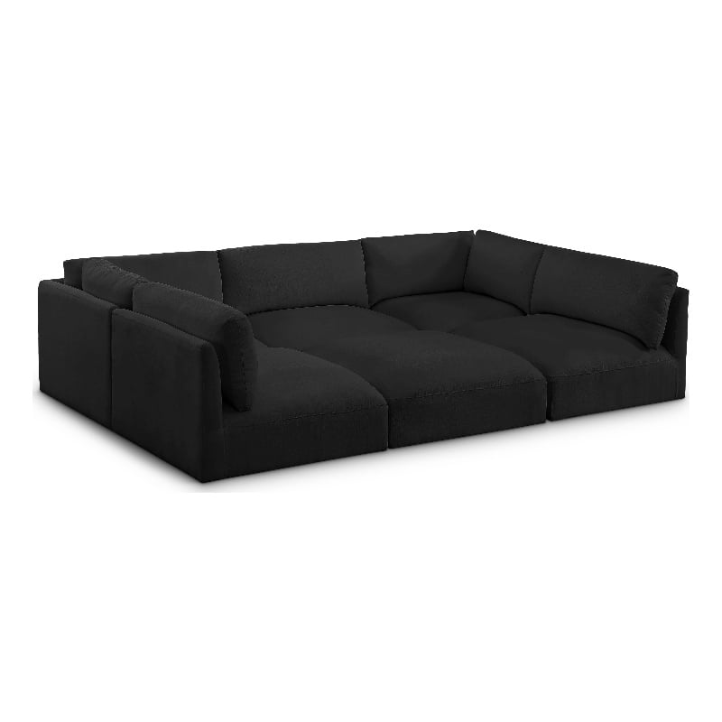 Meridian Furniture Ease Black Fabric Modular Sectional