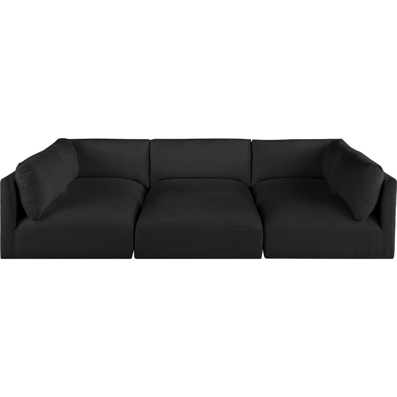 Meridian Furniture Ease Black Fabric Modular Sectional
