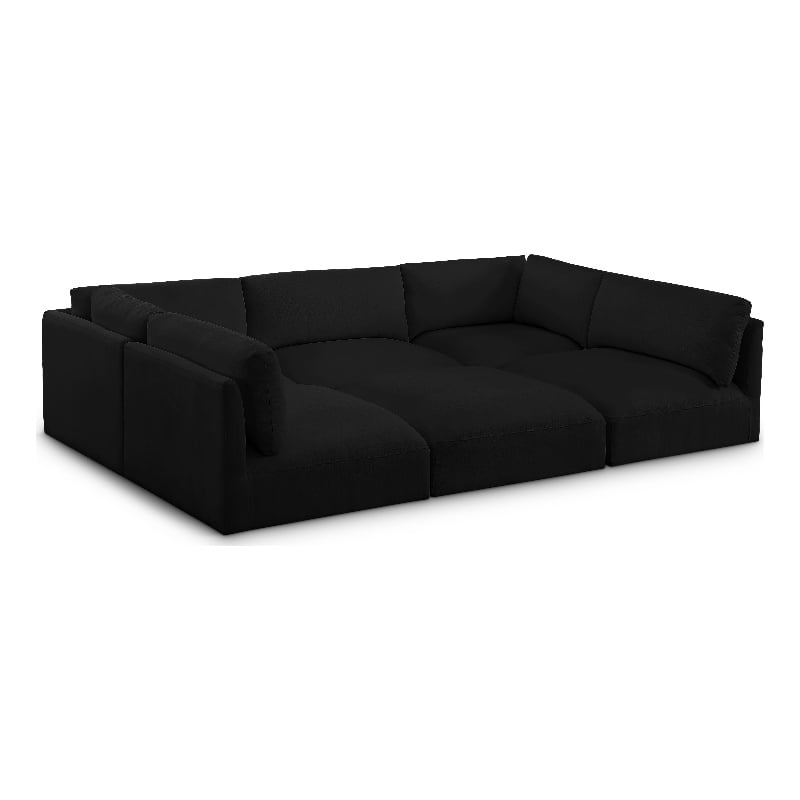 Meridian Furniture Ease Black Fabric Modular Sectional
