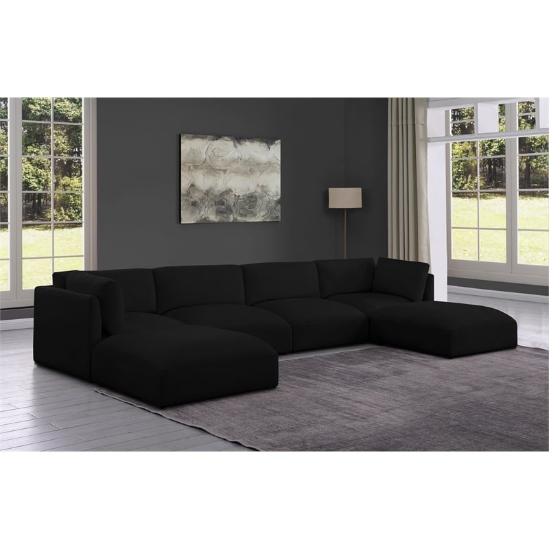 Meridian Furniture Ease Black Fabric Modular Sectional