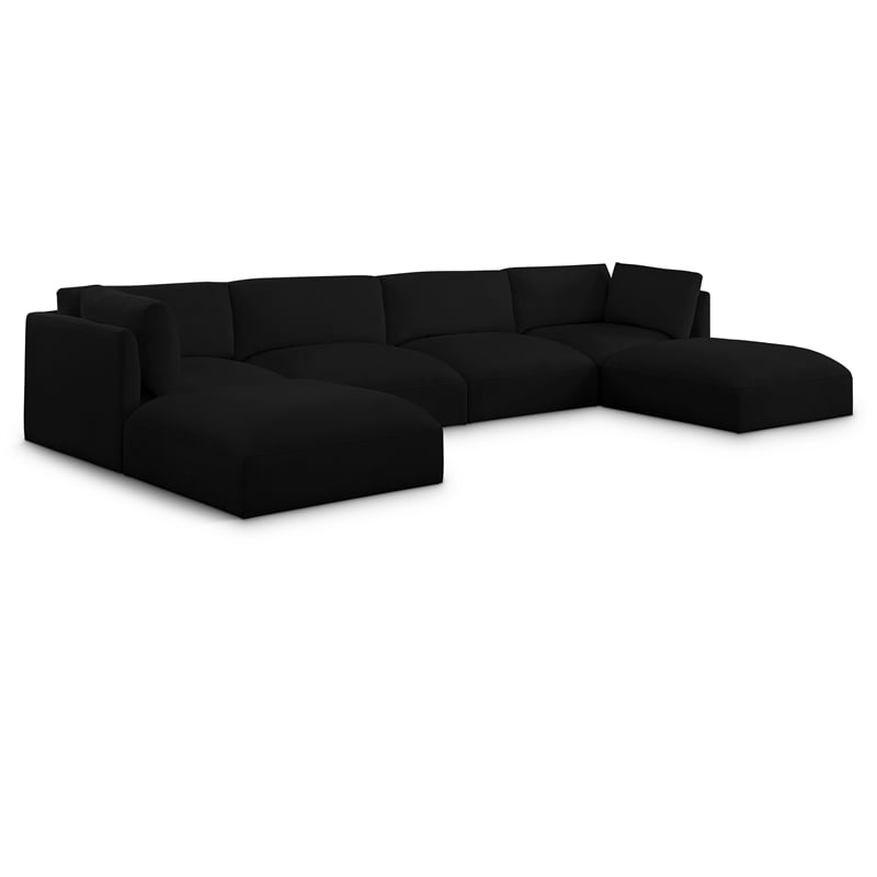 Meridian Furniture Ease Black Fabric Modular Sectional