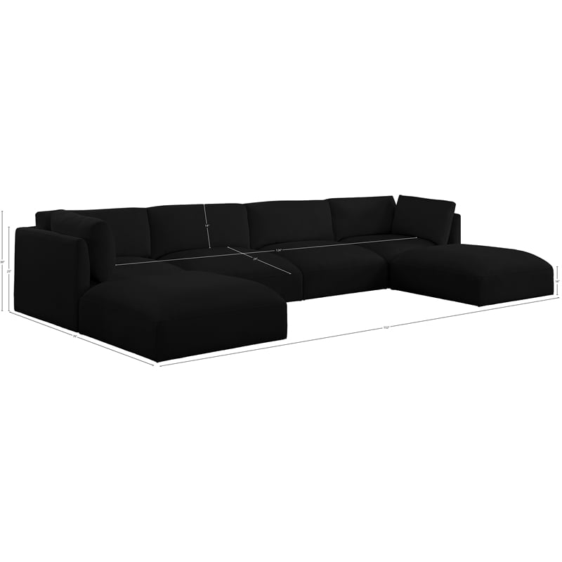 Meridian Furniture Ease Black Fabric Modular Sectional