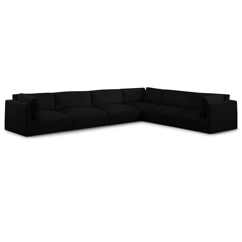 Meridian Furniture Ease Black Fabric Modular Sectional