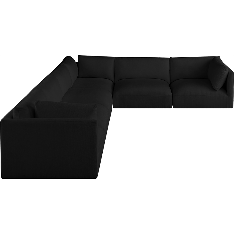 Meridian Furniture Ease Black Fabric Modular Sectional