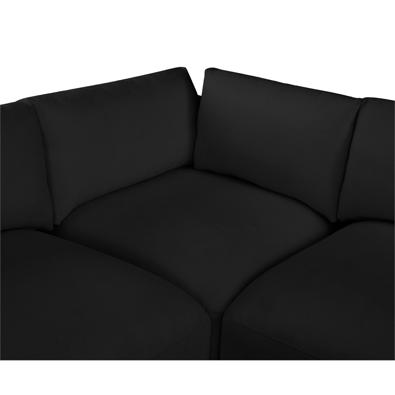 Meridian Furniture Ease Black Fabric Modular Sectional