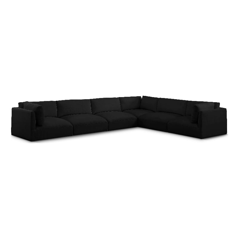 Meridian Furniture Ease Black Fabric Modular Sectional