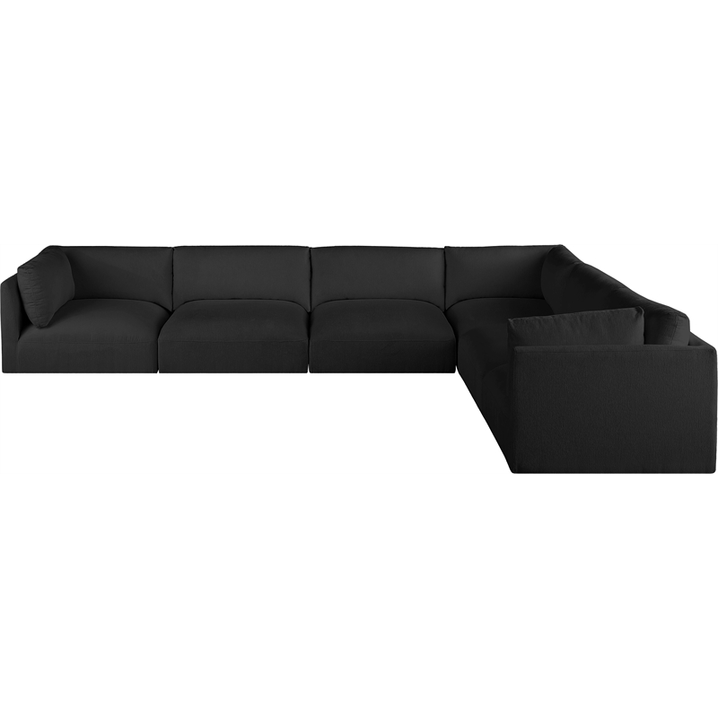 Meridian Furniture Ease Black Fabric Modular Sectional