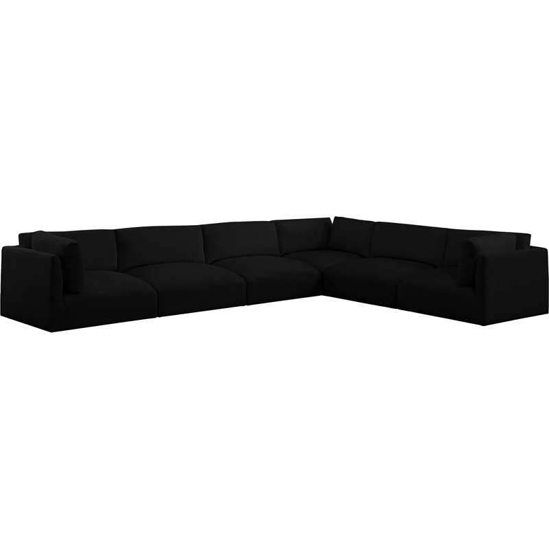 Meridian Furniture Ease Black Fabric Modular Sectional