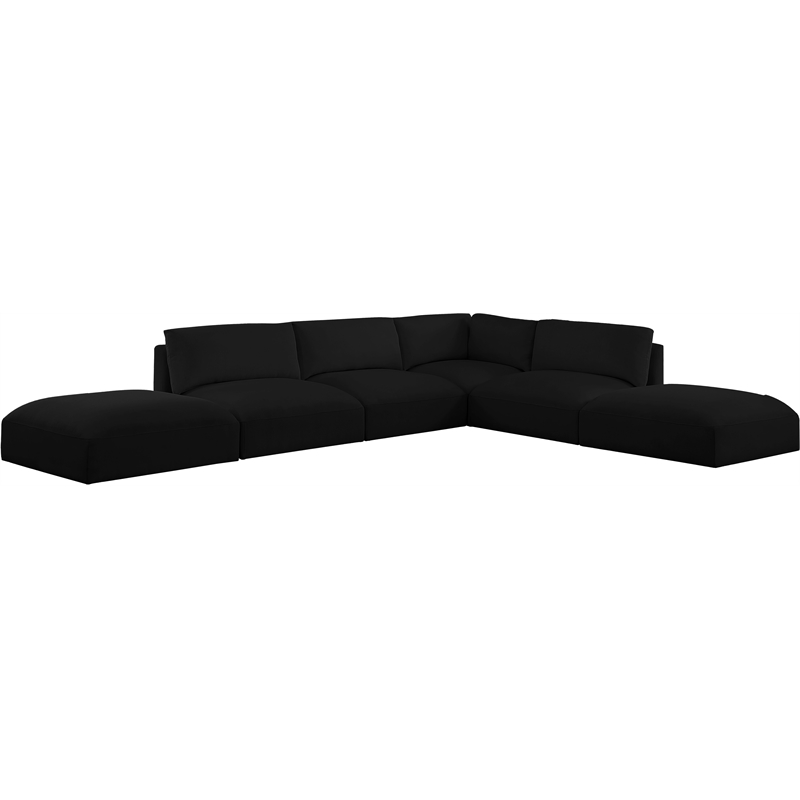 Meridian Furniture Ease Black Fabric Modular Sectional