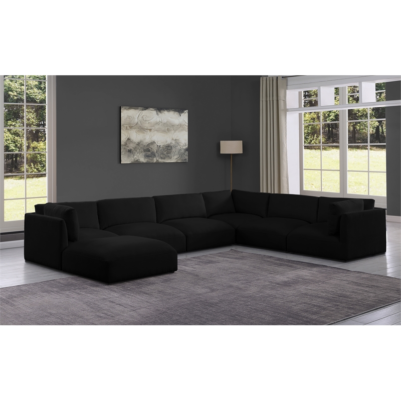 Meridian Furniture Ease Black Fabric Modular Sectional