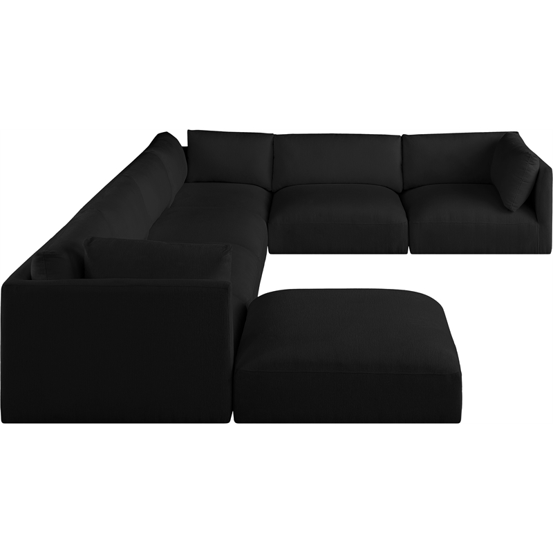 Meridian Furniture Ease Black Fabric Modular Sectional