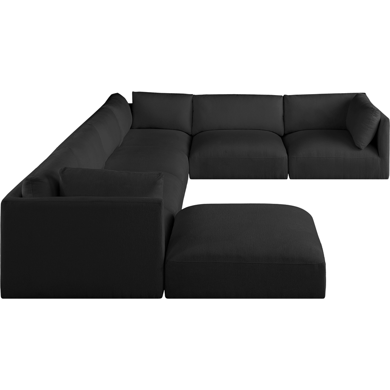 Meridian Furniture Ease Black Fabric Modular Sectional