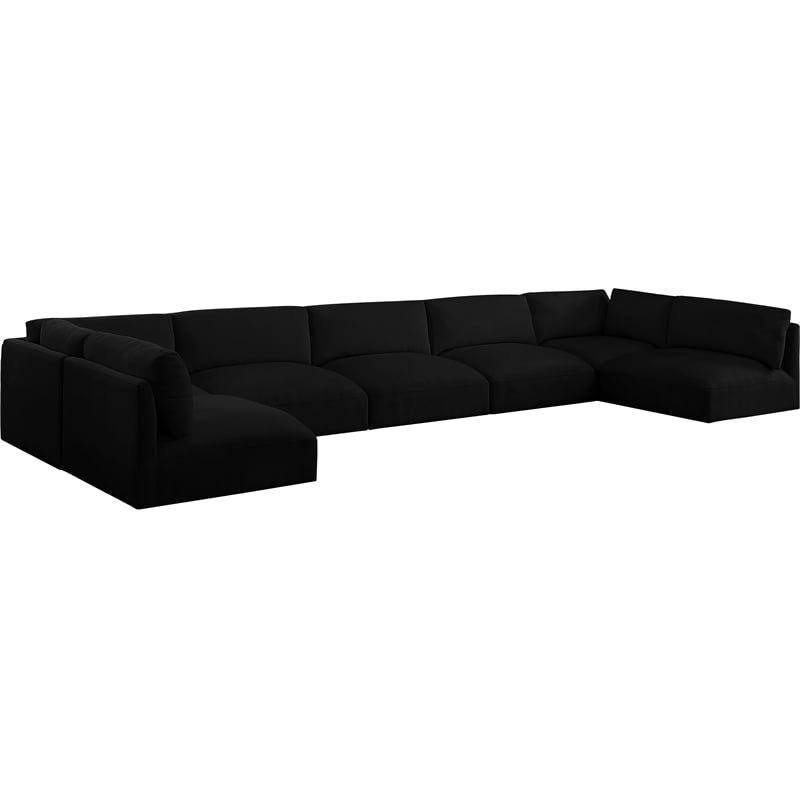 Meridian Furniture Ease Black Fabric Modular Sectional