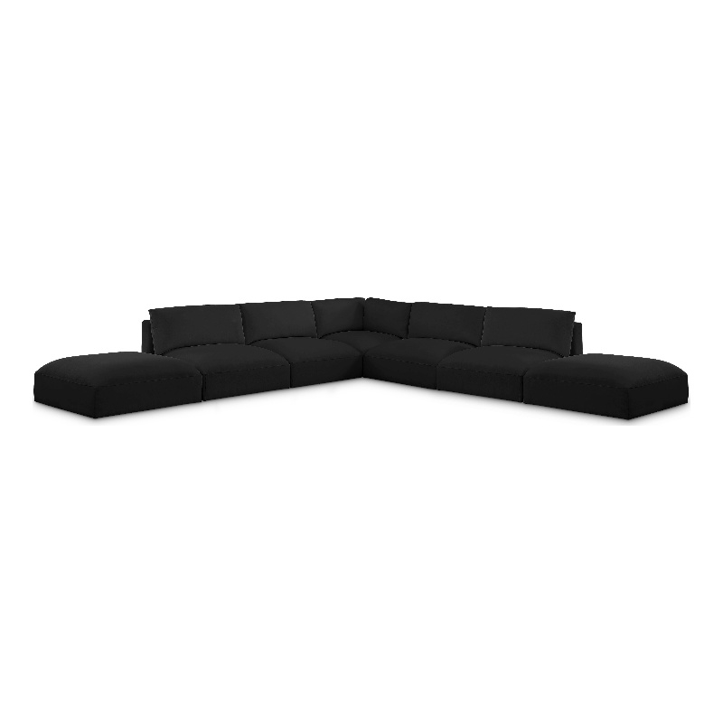 Meridian Furniture Ease Black Fabric Modular Sectional