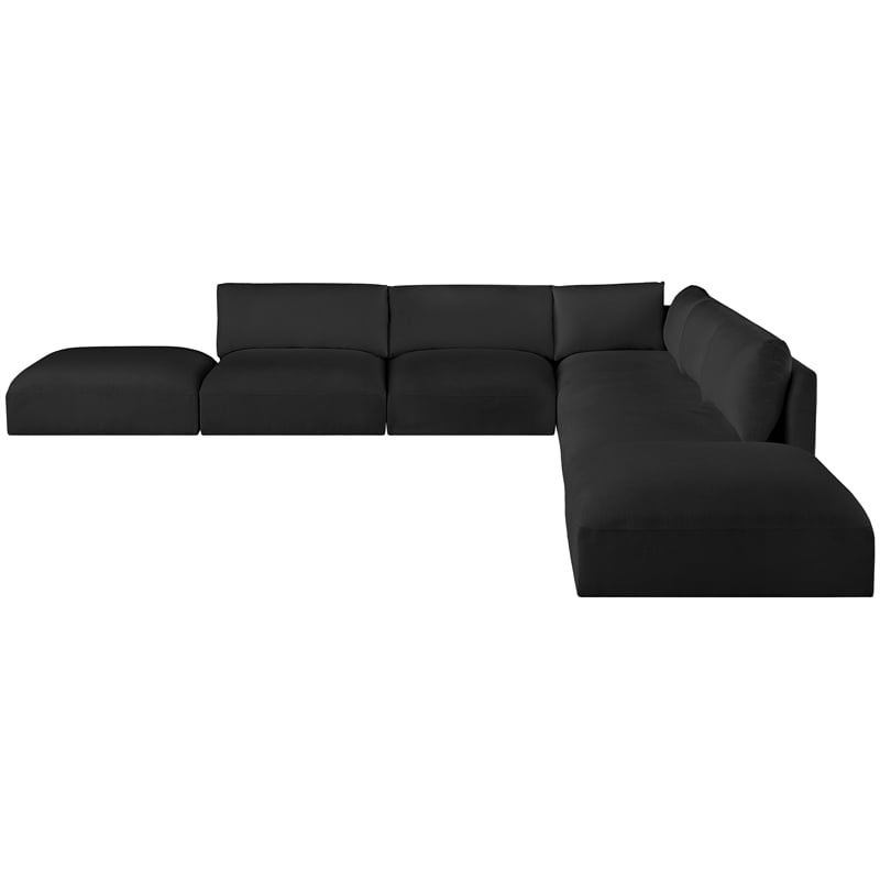 Meridian Furniture Ease Black Fabric Modular Sectional