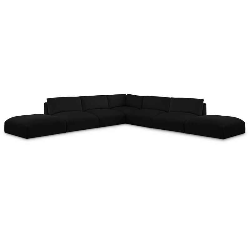 Meridian Furniture Ease Black Fabric Modular Sectional