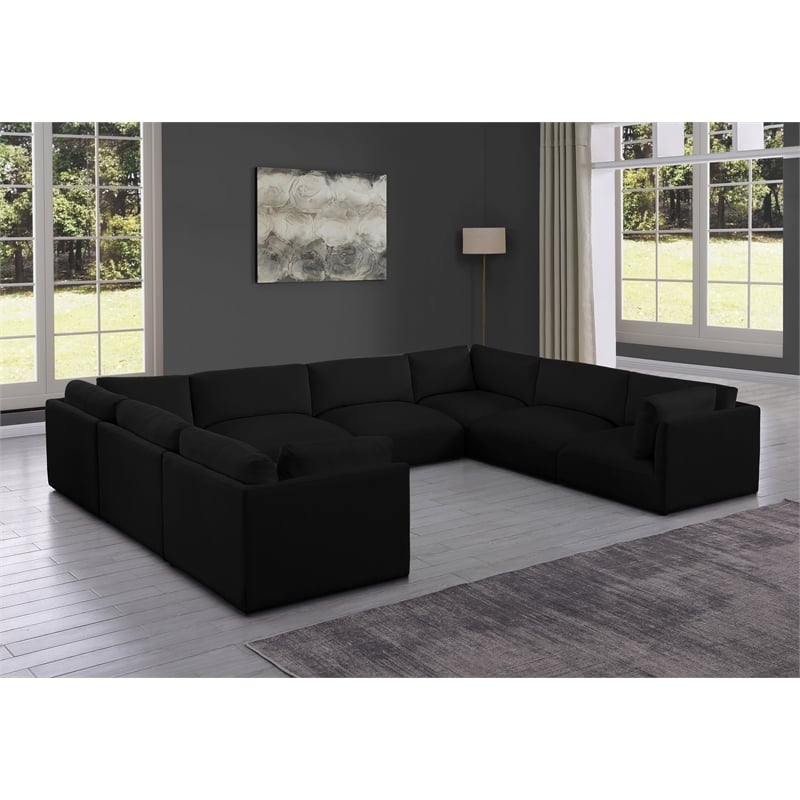 Meridian Furniture Ease Black Fabric Modular Sectional