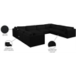 Meridian Furniture Ease Black Fabric Modular Sectional