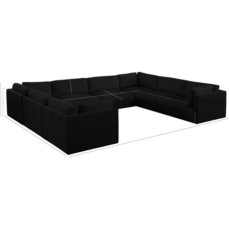 Meridian Furniture Ease Black Fabric Modular Sectional