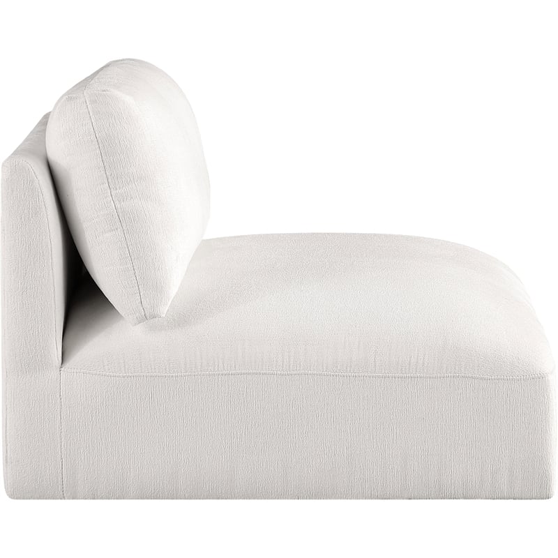 Meridian Furniture Ease Cream Fabric Armless