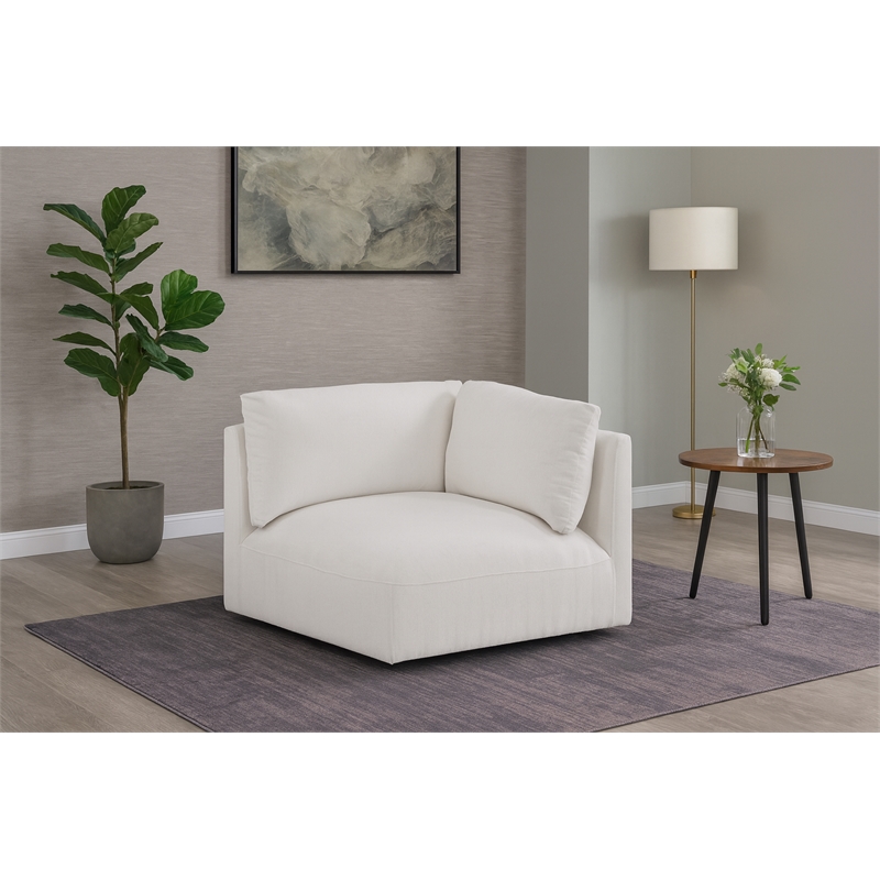 Meridian Furniture Ease Cream Fabric Corner