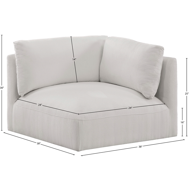 Meridian Furniture Ease Cream Fabric Corner