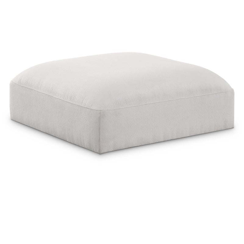 Meridian Furniture Ease Cream Fabric Ottoman