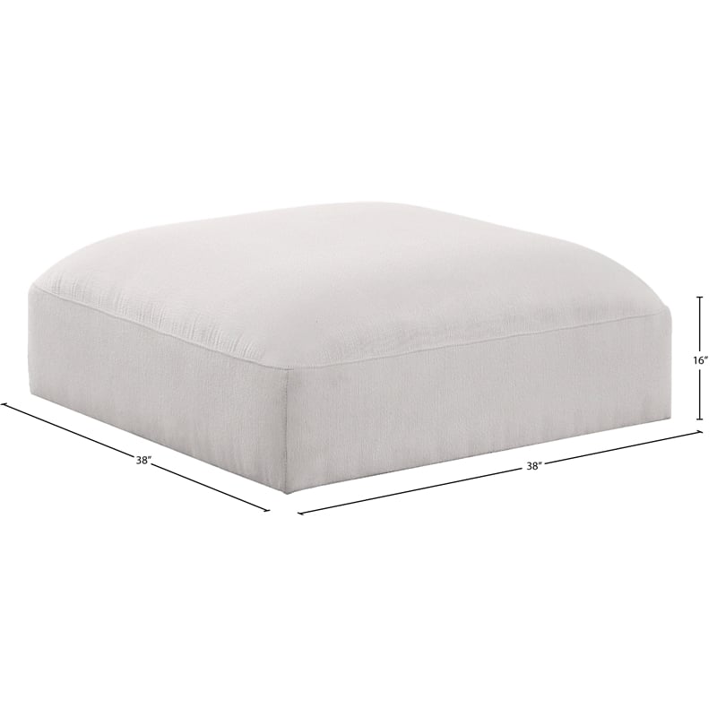 Meridian Furniture Ease Cream Fabric Ottoman
