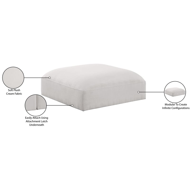 Meridian Furniture Ease Cream Fabric Ottoman