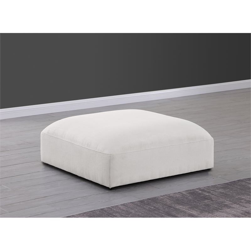Meridian Furniture Ease Cream Fabric Ottoman
