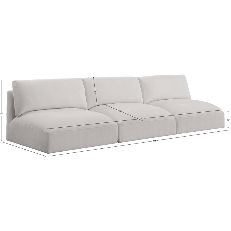 Meridian Furniture Ease Cream Fabric Modular Sofa