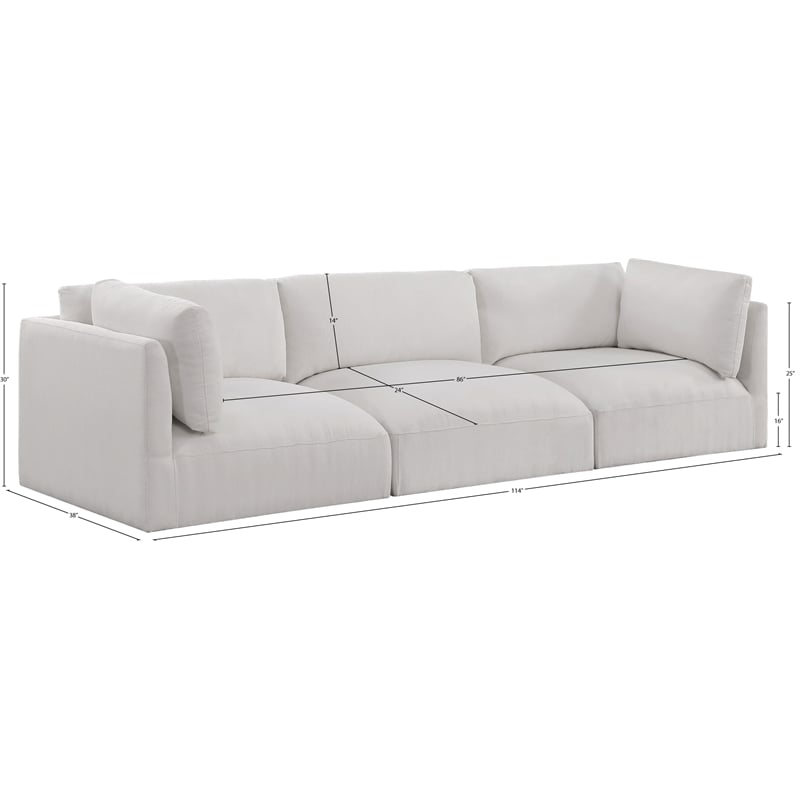 Meridian Furniture Ease Cream Fabric Modular Sofa