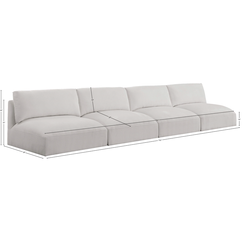 Meridian Furniture Ease Cream Fabric Modular Sofa