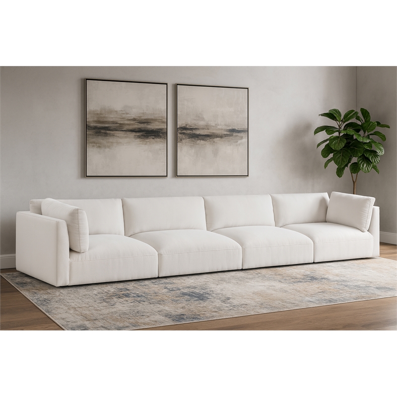 Meridian Furniture Ease Cream Fabric Modular Sofa