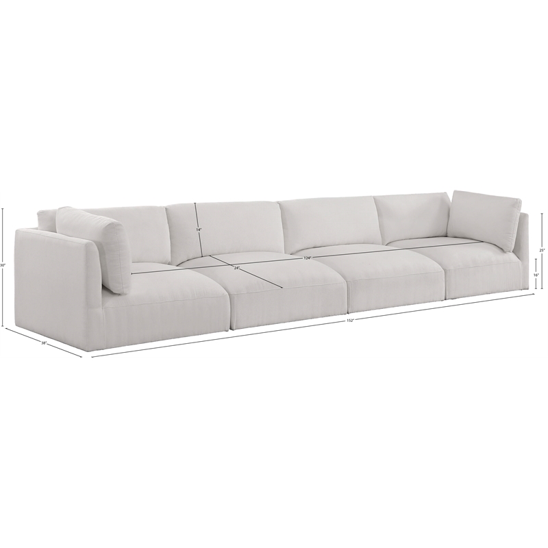 Meridian Furniture Ease Cream Fabric Modular Sofa