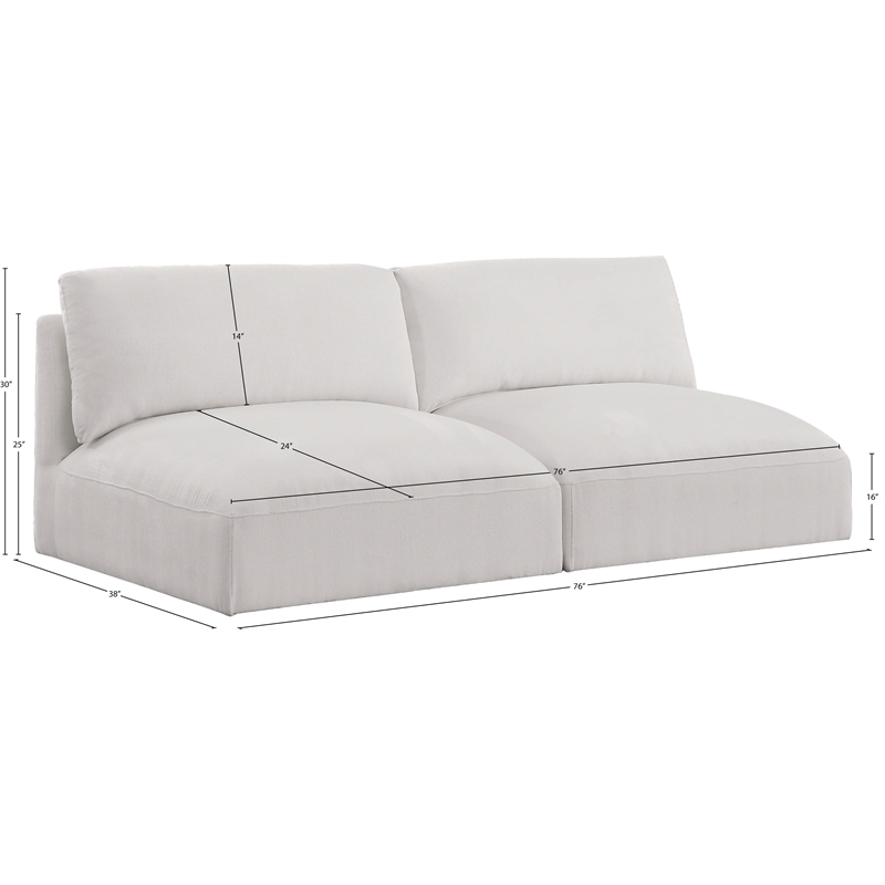 Meridian Furniture Ease Cream Fabric Modular Sofa