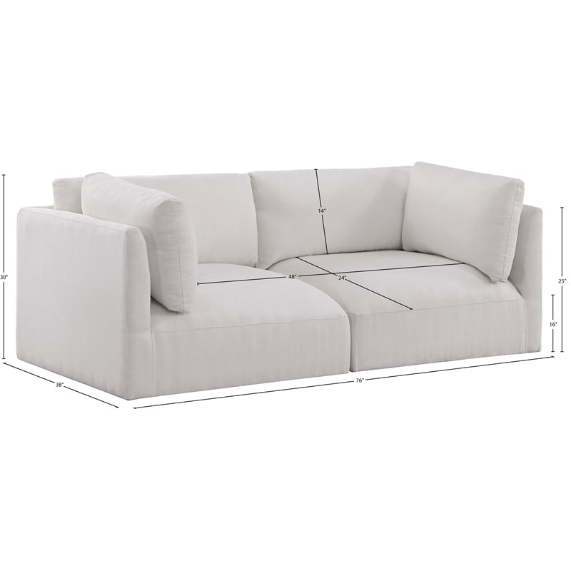 Meridian Furniture Ease Cream Fabric Modular Sofa
