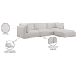 Meridian Furniture Ease Cream Fabric Modular Sectional