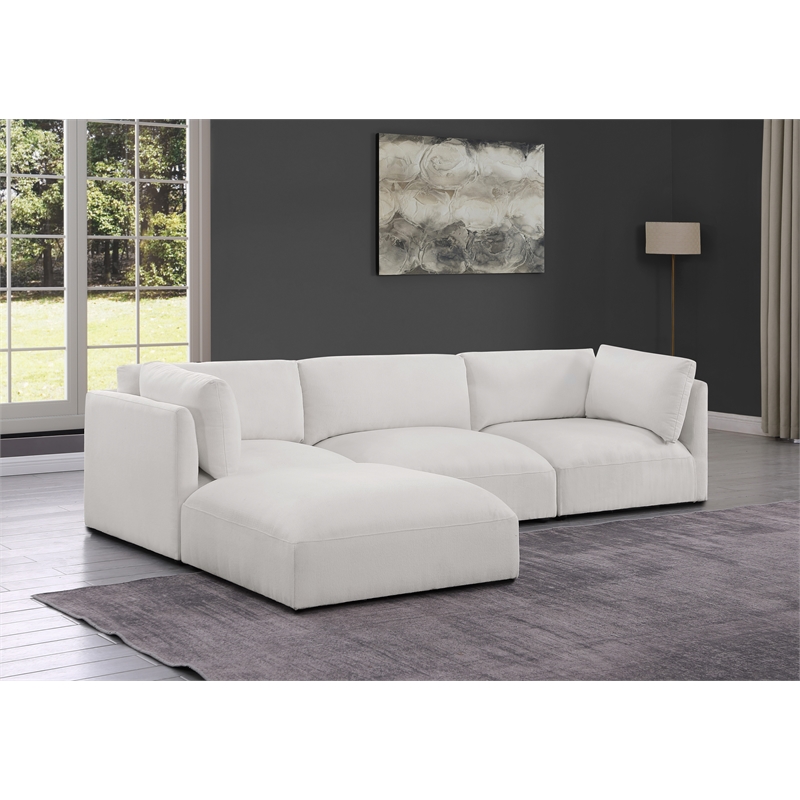 Meridian Furniture Ease Cream Fabric Modular Sectional