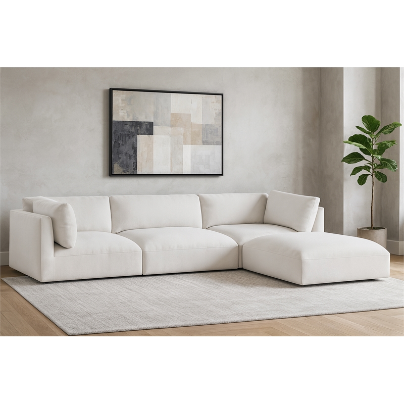 Meridian Furniture Ease Cream Fabric Modular Sectional
